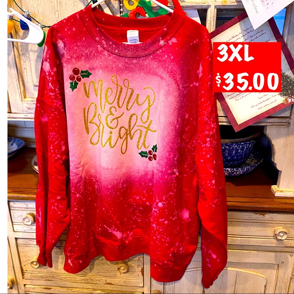 Merry and bright crew neck